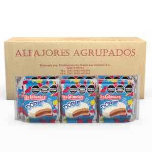 Alfajores agrupados Las Colonias Dobles Blanco 40 x 6u x 30g